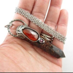 Mahogany Obsidian, Ruby, Garnet, and Labradorite Pendent by Callisto Jewelry